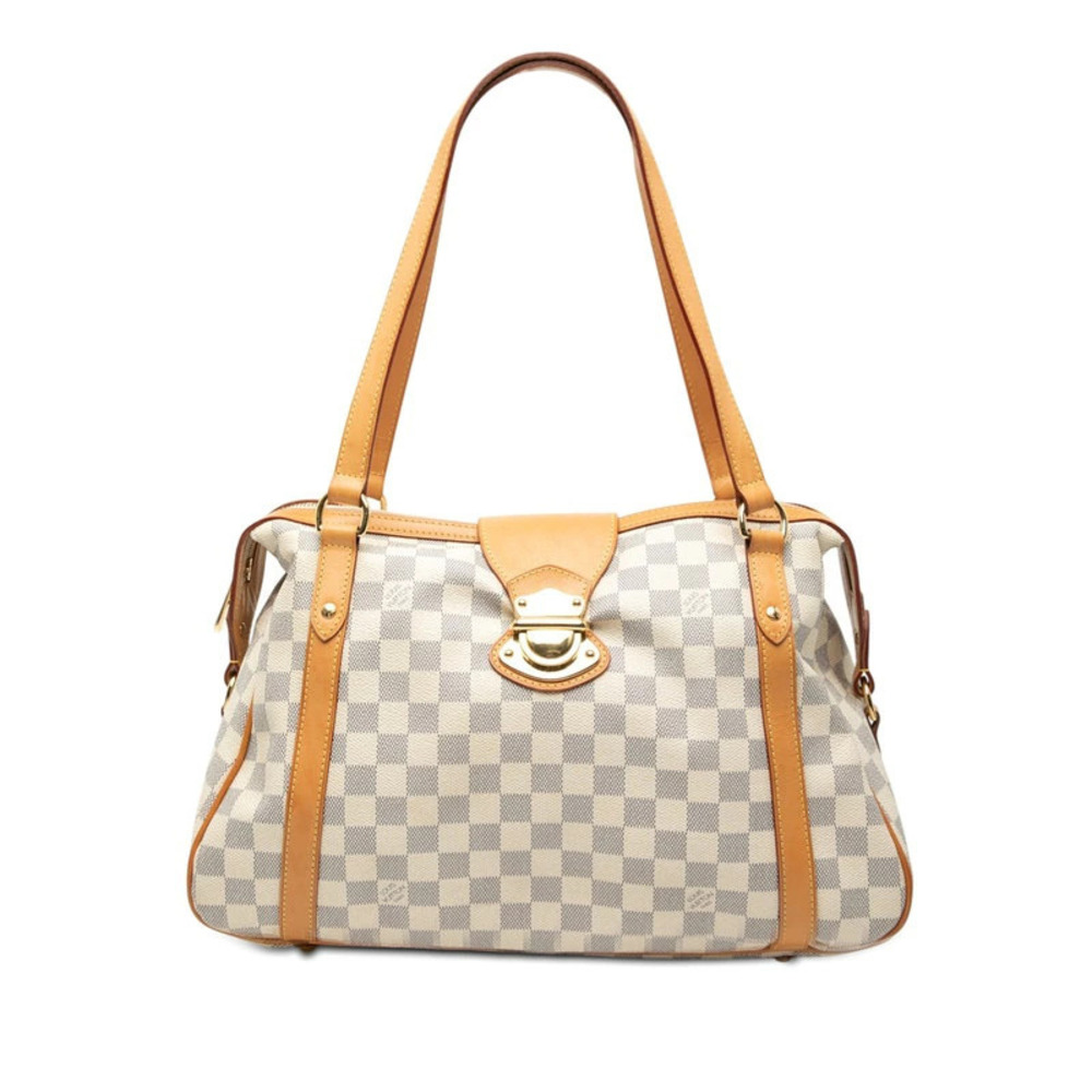 Louis Vuitton Damier Azur White Stresa Shoulder Bag White Ivory White Leather